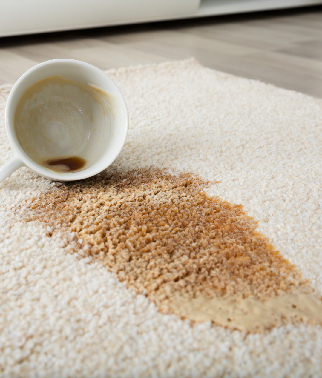 kaffeplet på tæppe tæpperens